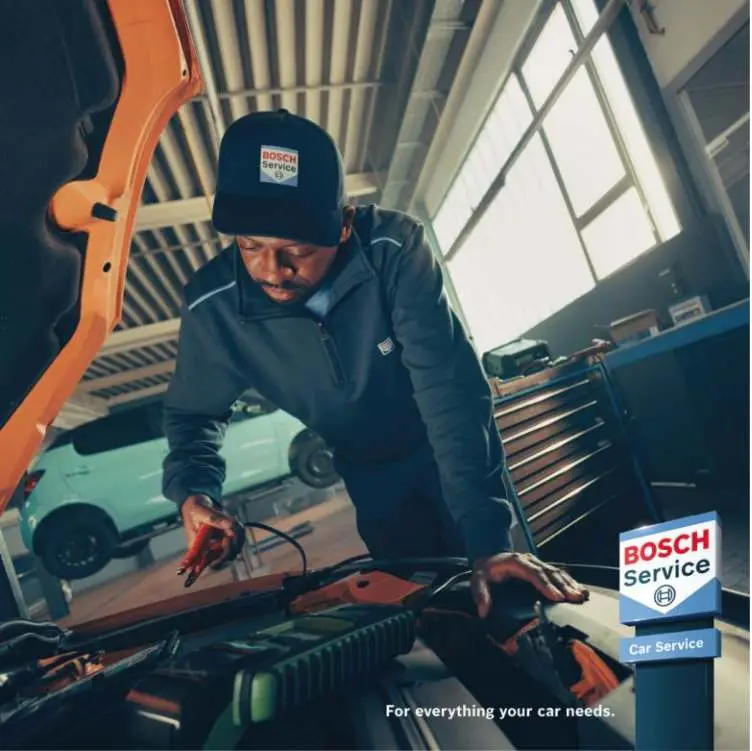 Bosch Car Service mechanic working on a car at Alan Aston Motor Engineers Evesham