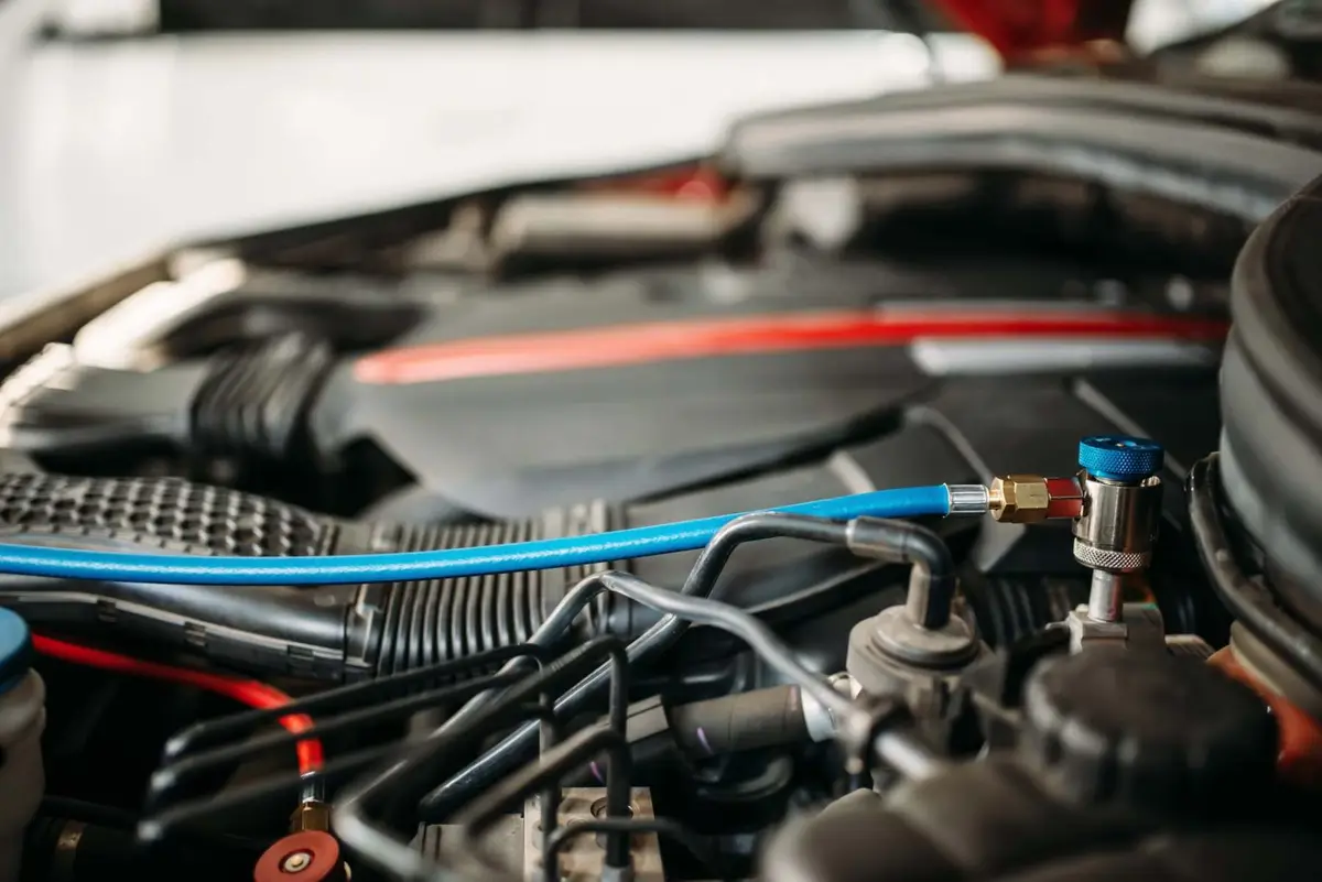 Engine bay pipework on a car cooling system Alan Aston Motor Engineers